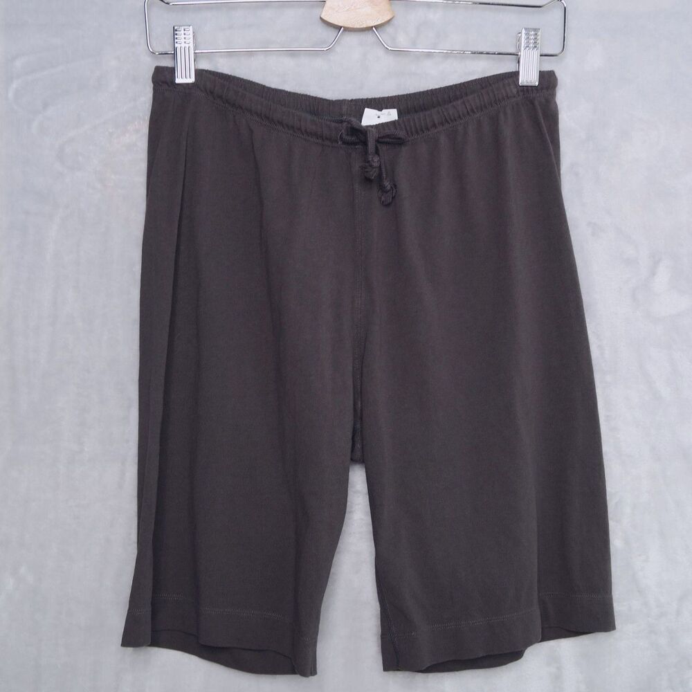 MUJI Dark Gray Pajama Lounge Shorts Size XS 9" Inseam Drawstring Lightweight